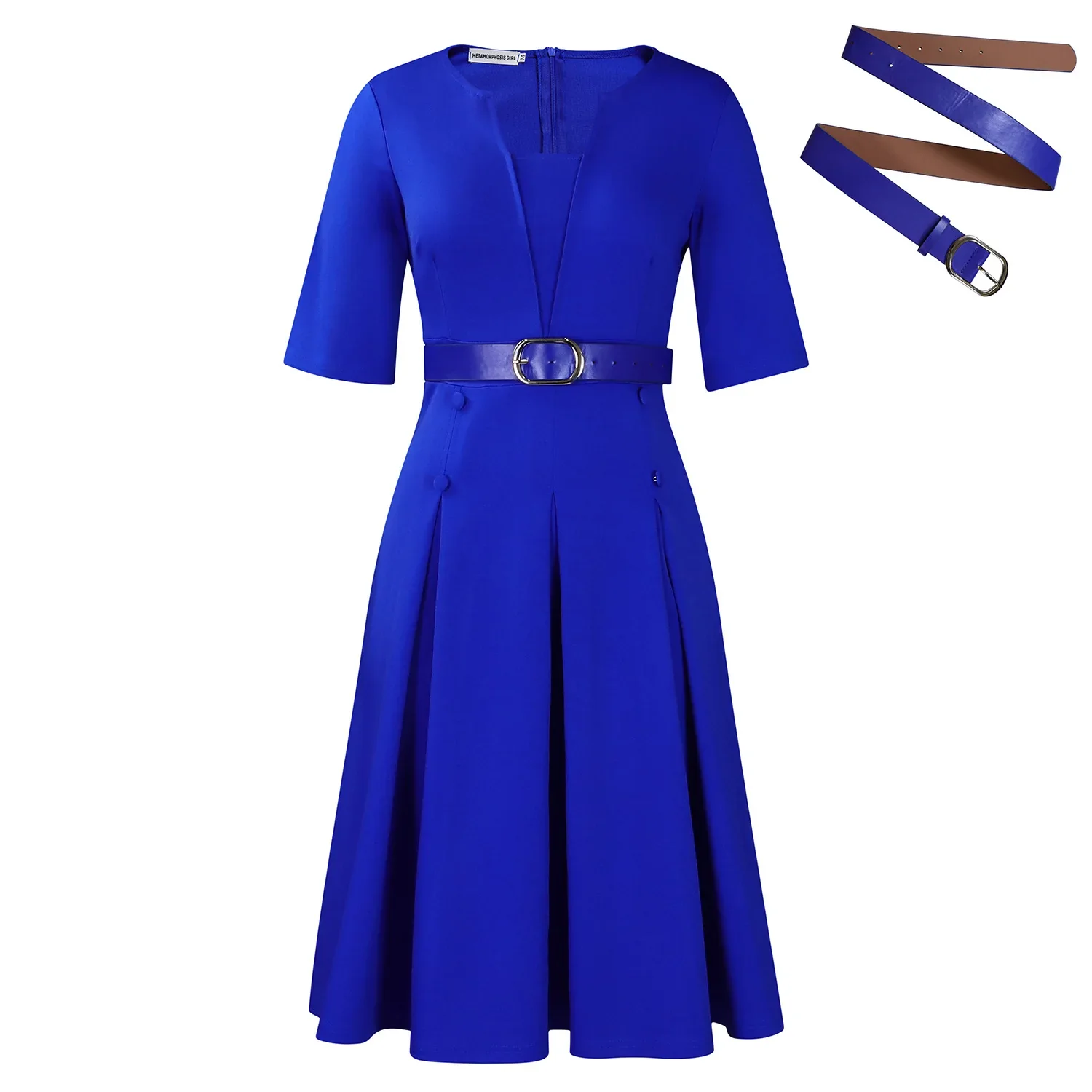 Plus-Size Autumn Midi Dress - SCFUDI