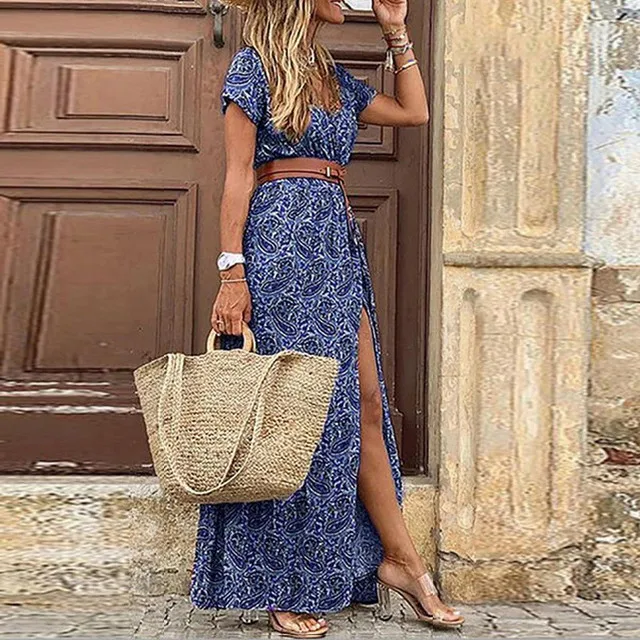 Bohemian Floral Summer Maxi Dress - SCFUDI