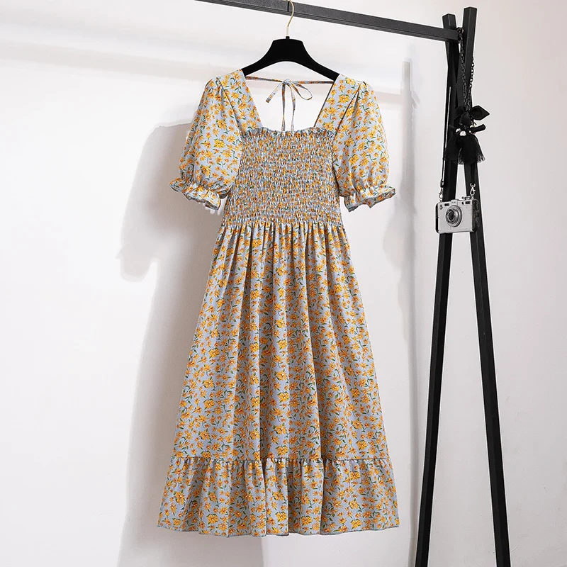 Summer Pleated Chiffon Dress - SCFUDI