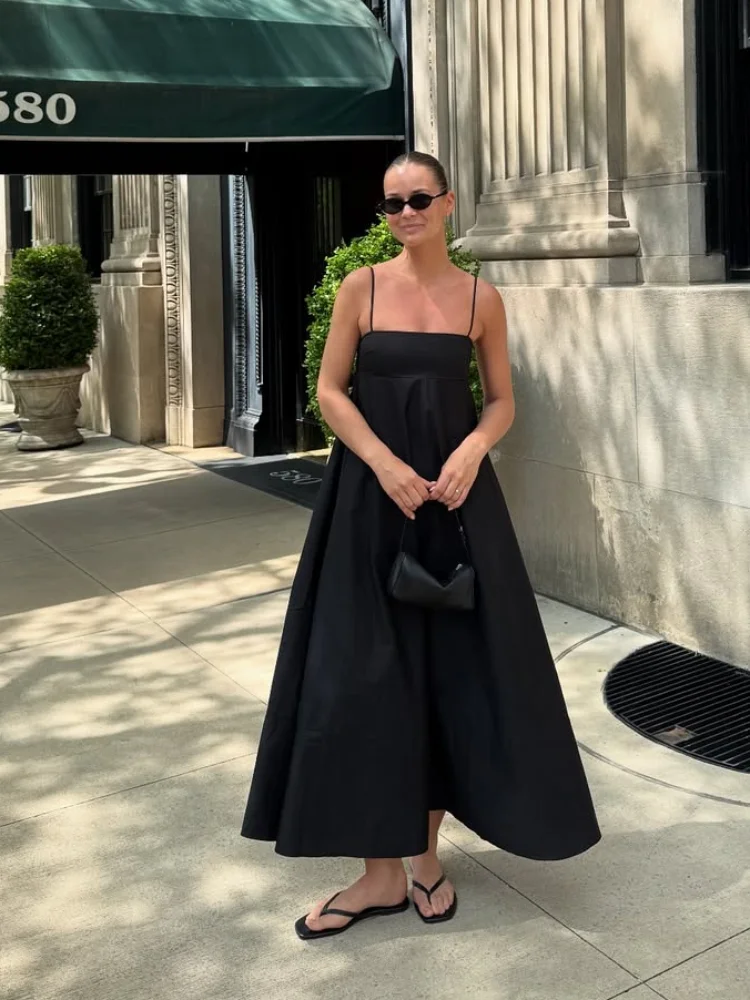 Black Backless Long Dress - SCFUDI