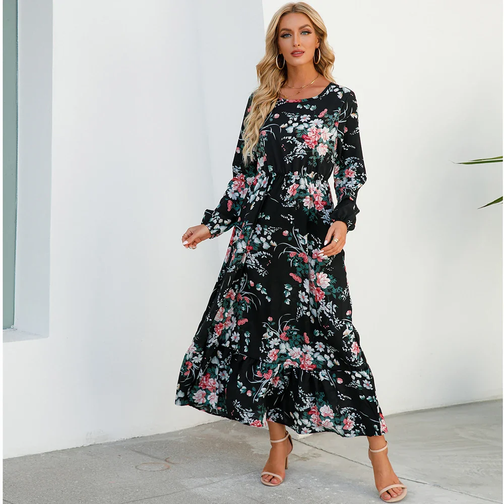 Floral Bohemian Chiffon Maxi Dress - SCFUDI