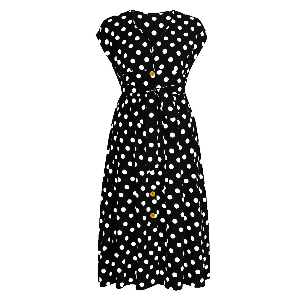 Plus Size Polka Dot Summer Dress - SCFUDI