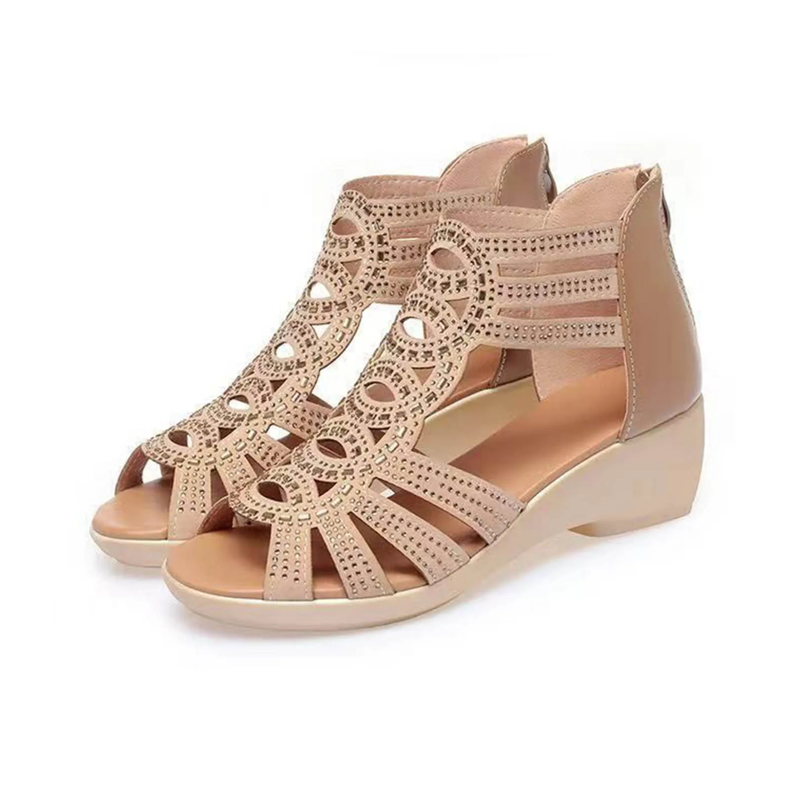 Open Toe Wedge Sandals - SCFUDI