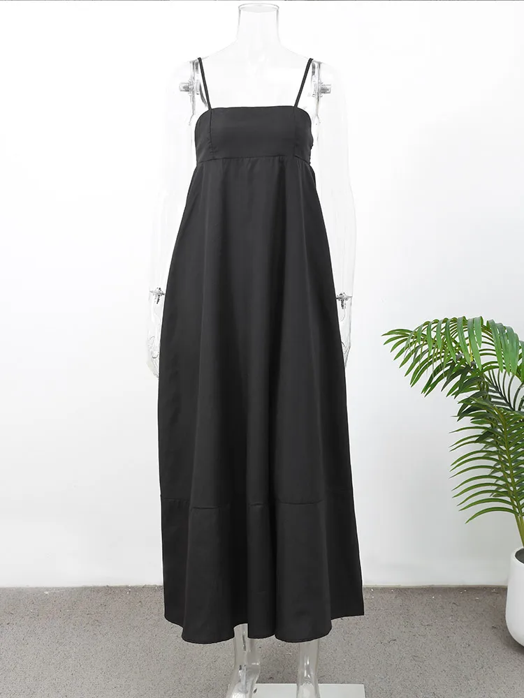Black Backless Long Dress - SCFUDI