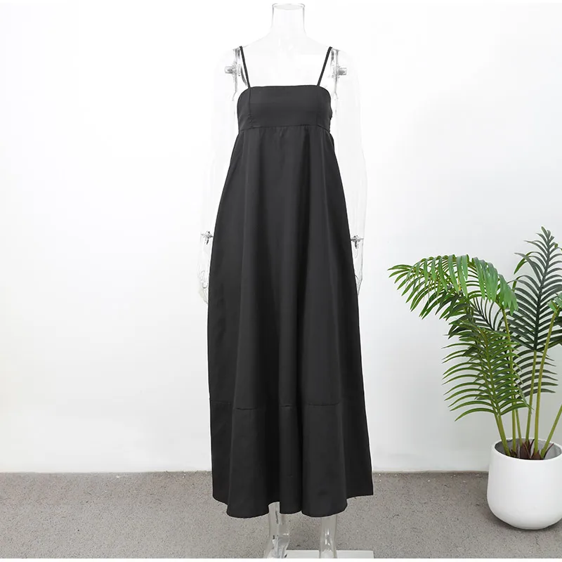 Black Backless Long Dress - SCFUDI