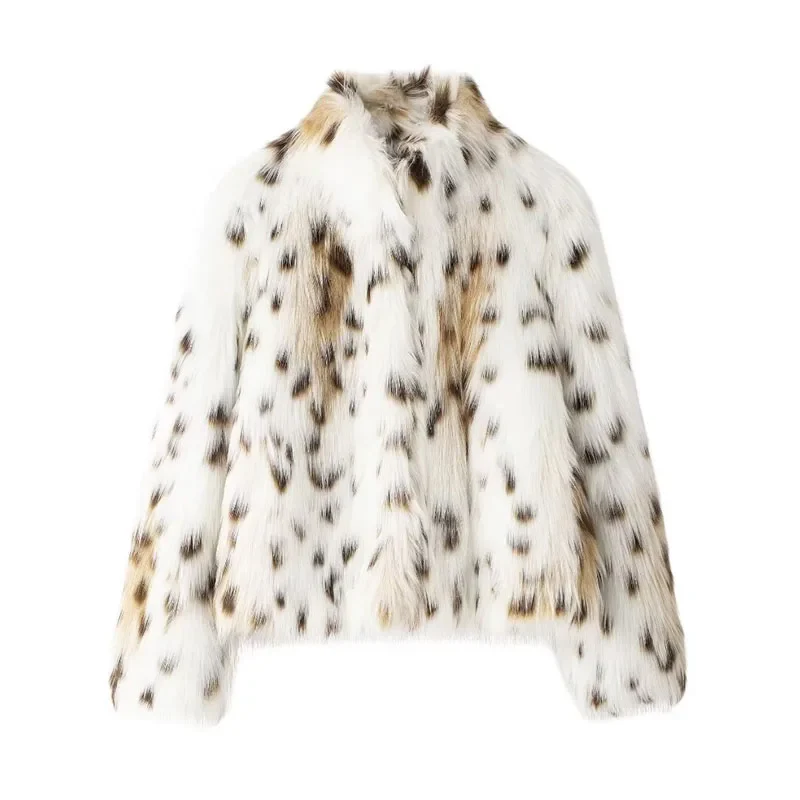 Stylish Animal-Print Fur Jacket - SCFUDI