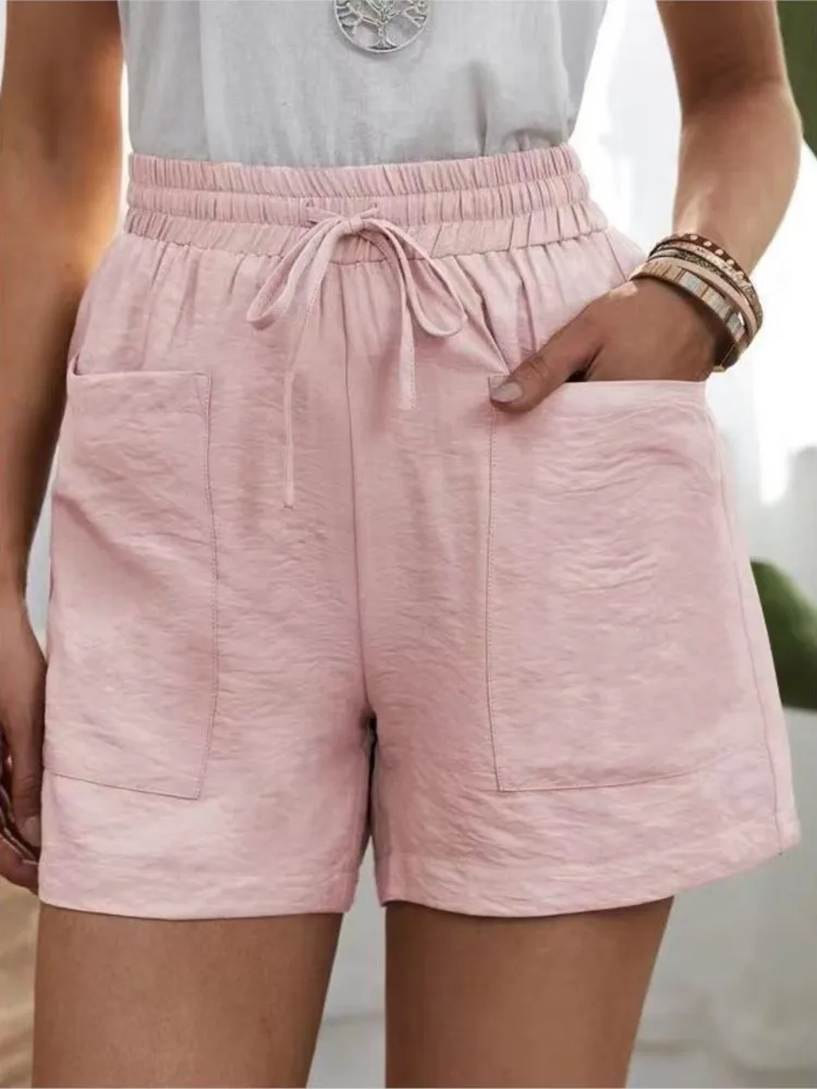 Women Linen Summer Sweatshorts - SCFUDI