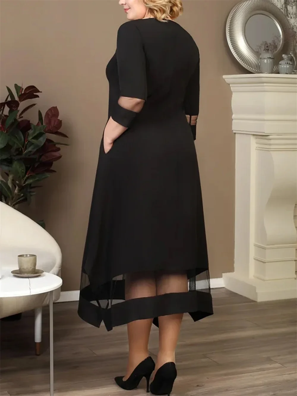 Elegant Plus Size A-Line Dress - SCFUDI