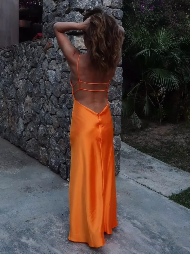 Black Backless Long Dress - SCFUDI