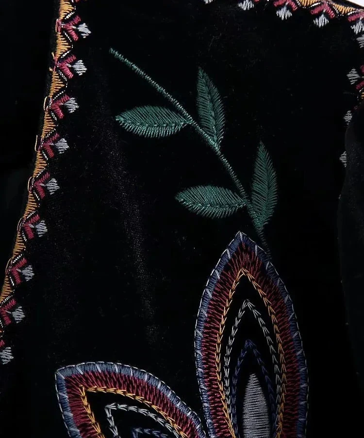 Vintage Floral Embroidery Jacket - SCFUDI