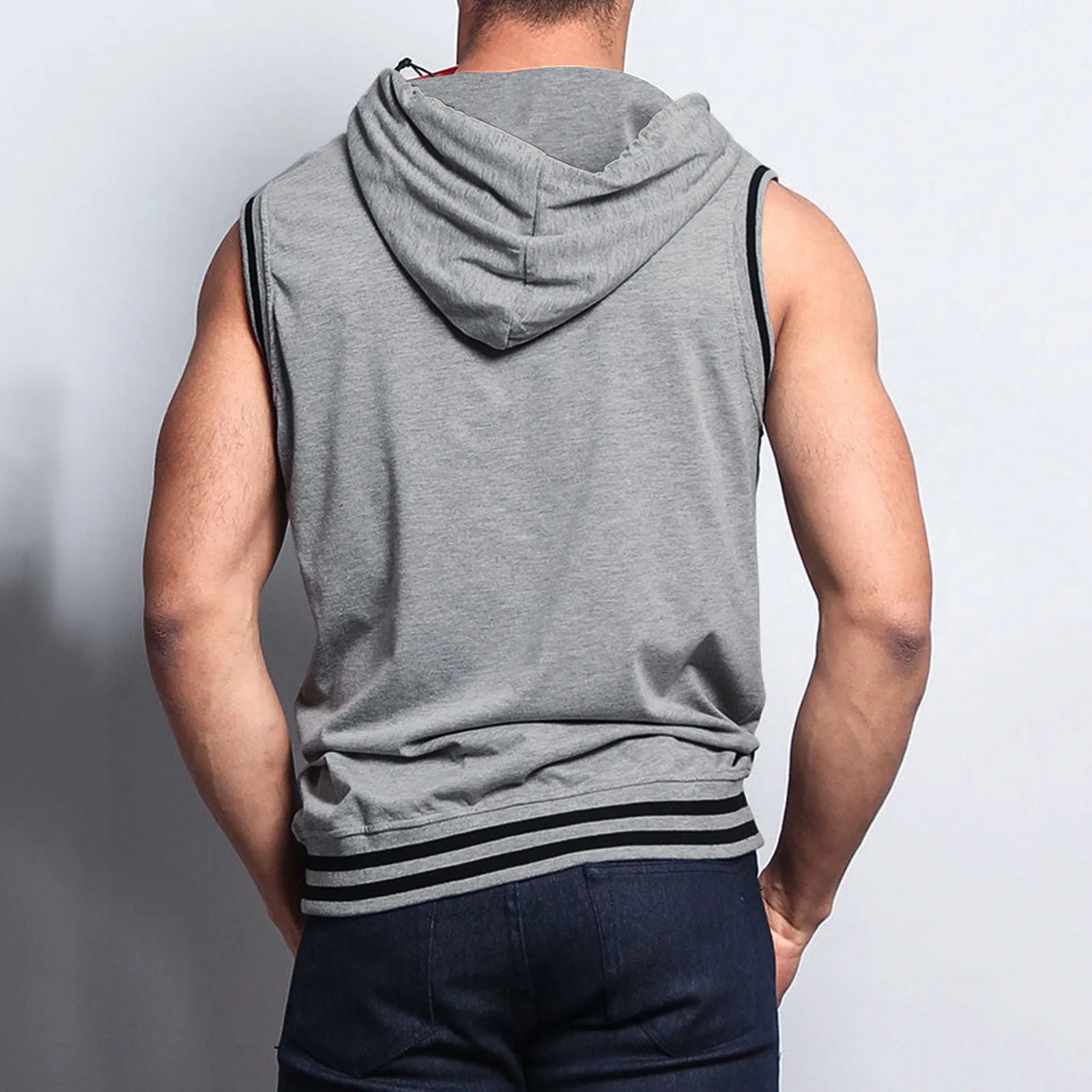 Men Zipper Hoodie Tank Top - SCFUDI