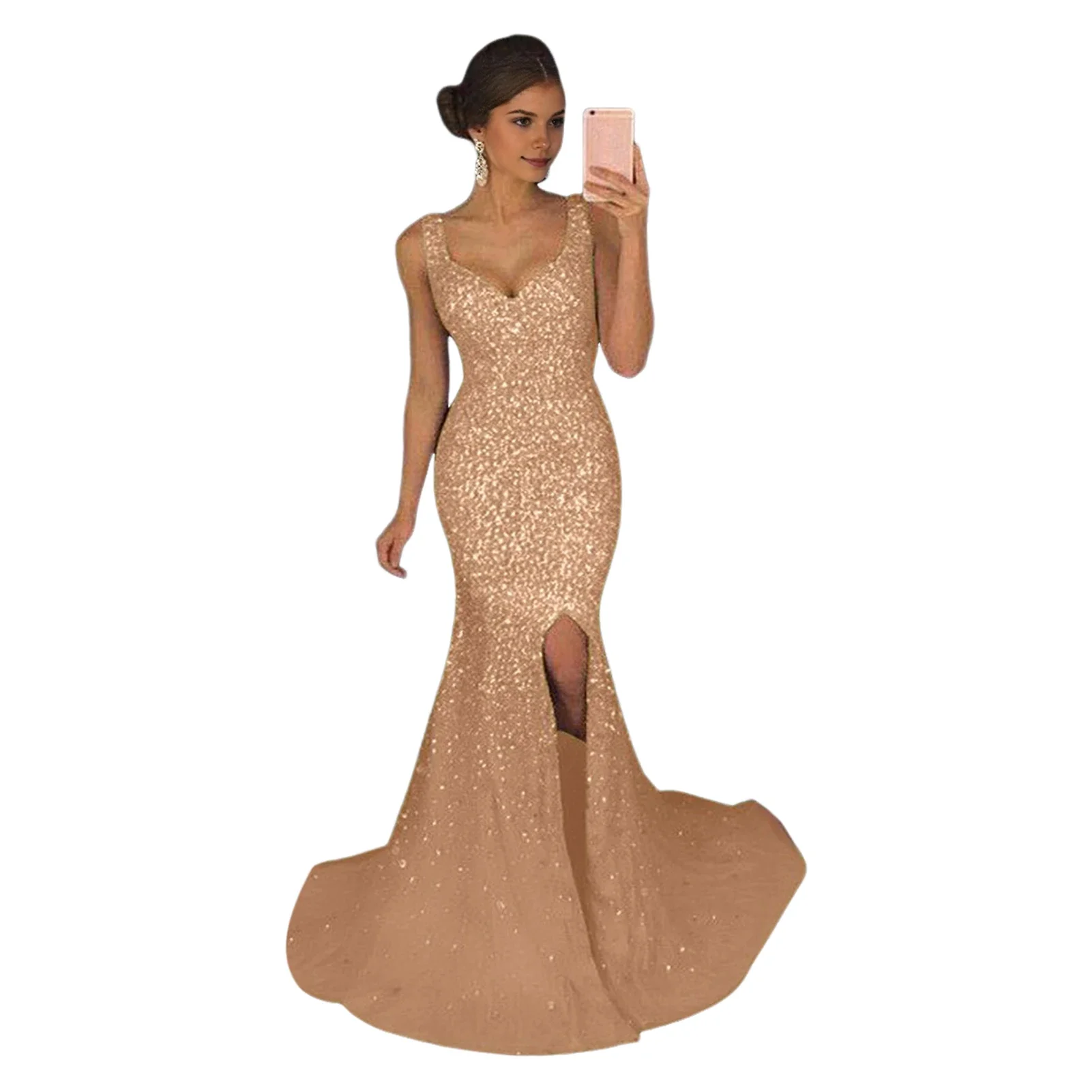 Sequin Mesh Evening Party Dress - SCFUDI