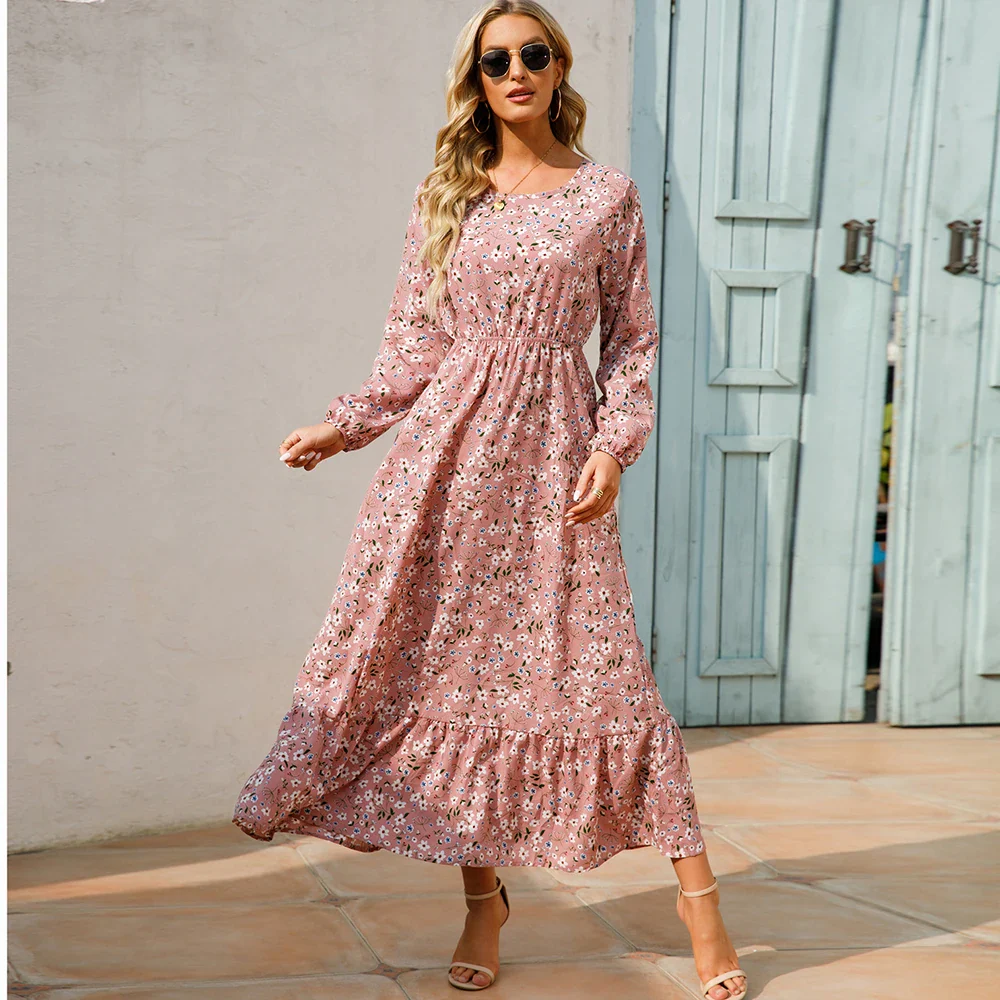 Floral Bohemian Chiffon Maxi Dress - SCFUDI