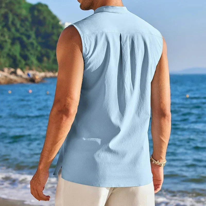 Men's Casual Henley Tank - SCFUDI