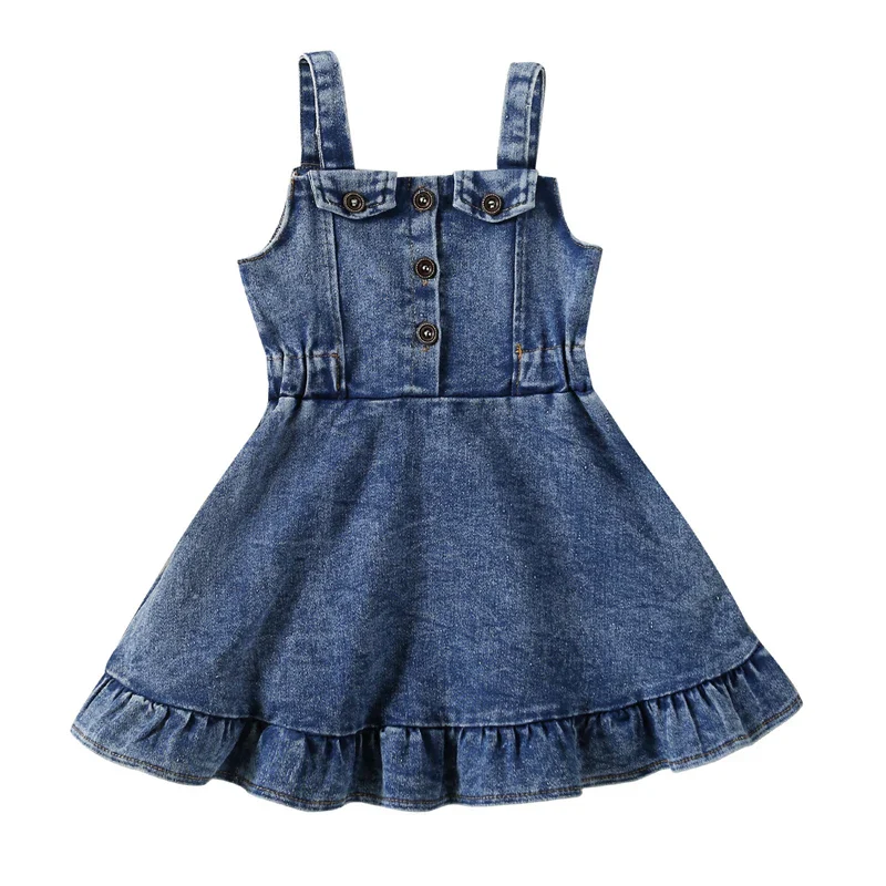 Sleeveless Denim Toddler Dress - SCFUDI