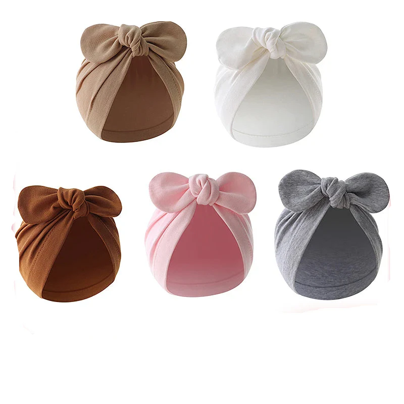 Newborn Solid Bow Beanie - SCFUDI