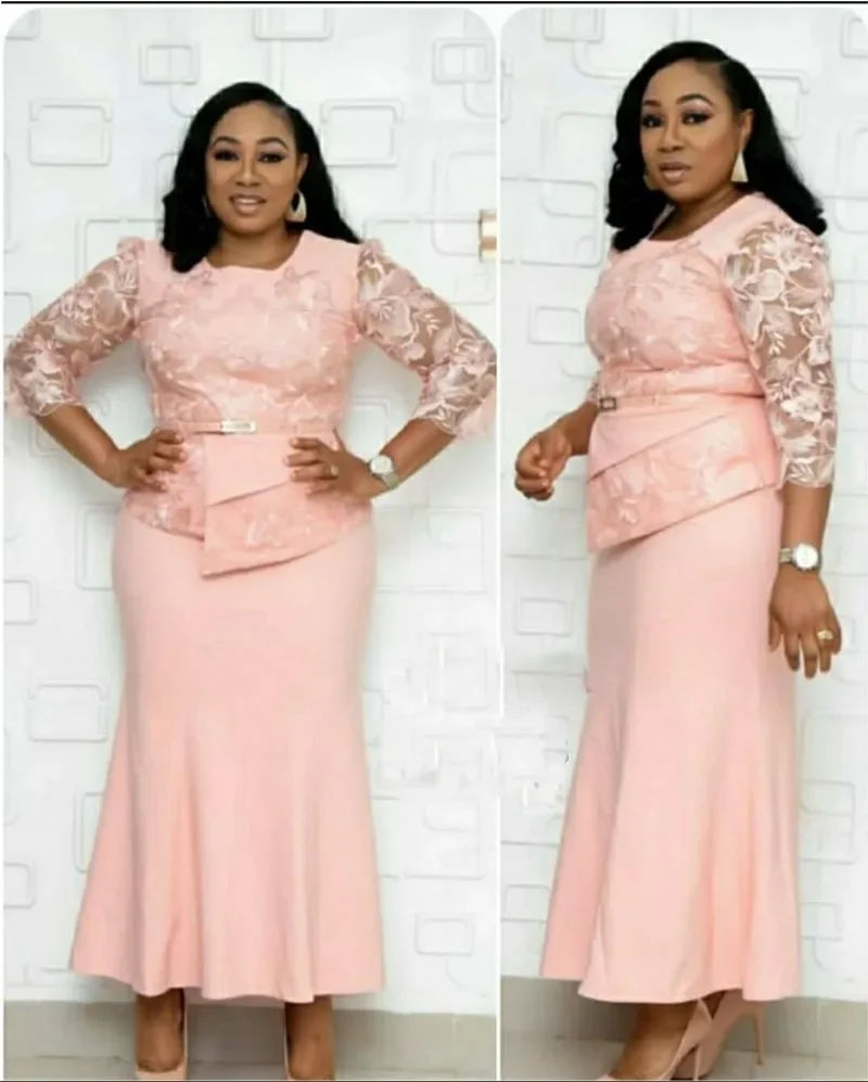 Plus Size Lace Patchwork Maxi Dress - SCFUDI