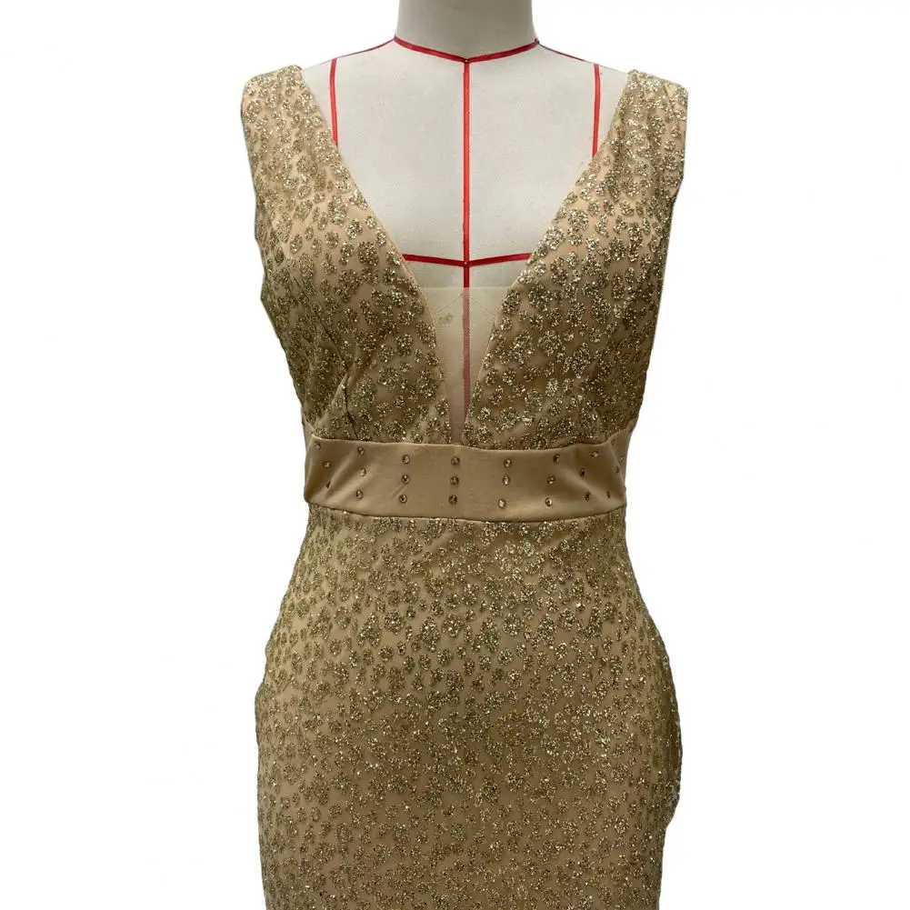 Sequin Mesh Evening Party Dress - SCFUDI