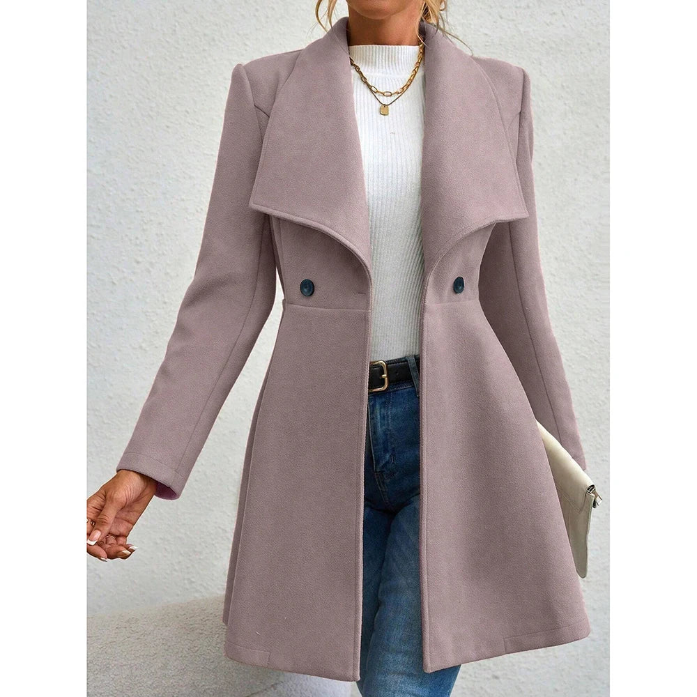 Women's Winter Lapel Button-Up Coat - SCFUDI