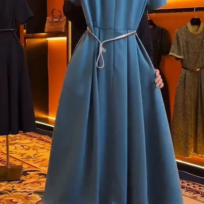 Elegant Blue Long Dress - SCFUDI