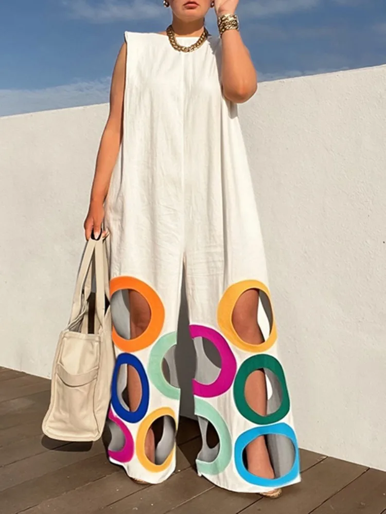 Women Rainbow Wide Jumpsuits - SCFUDI