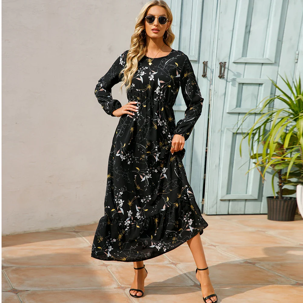 Floral Bohemian Chiffon Maxi Dress - SCFUDI
