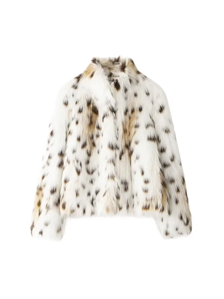 Stylish Animal-Print Fur Jacket - SCFUDI