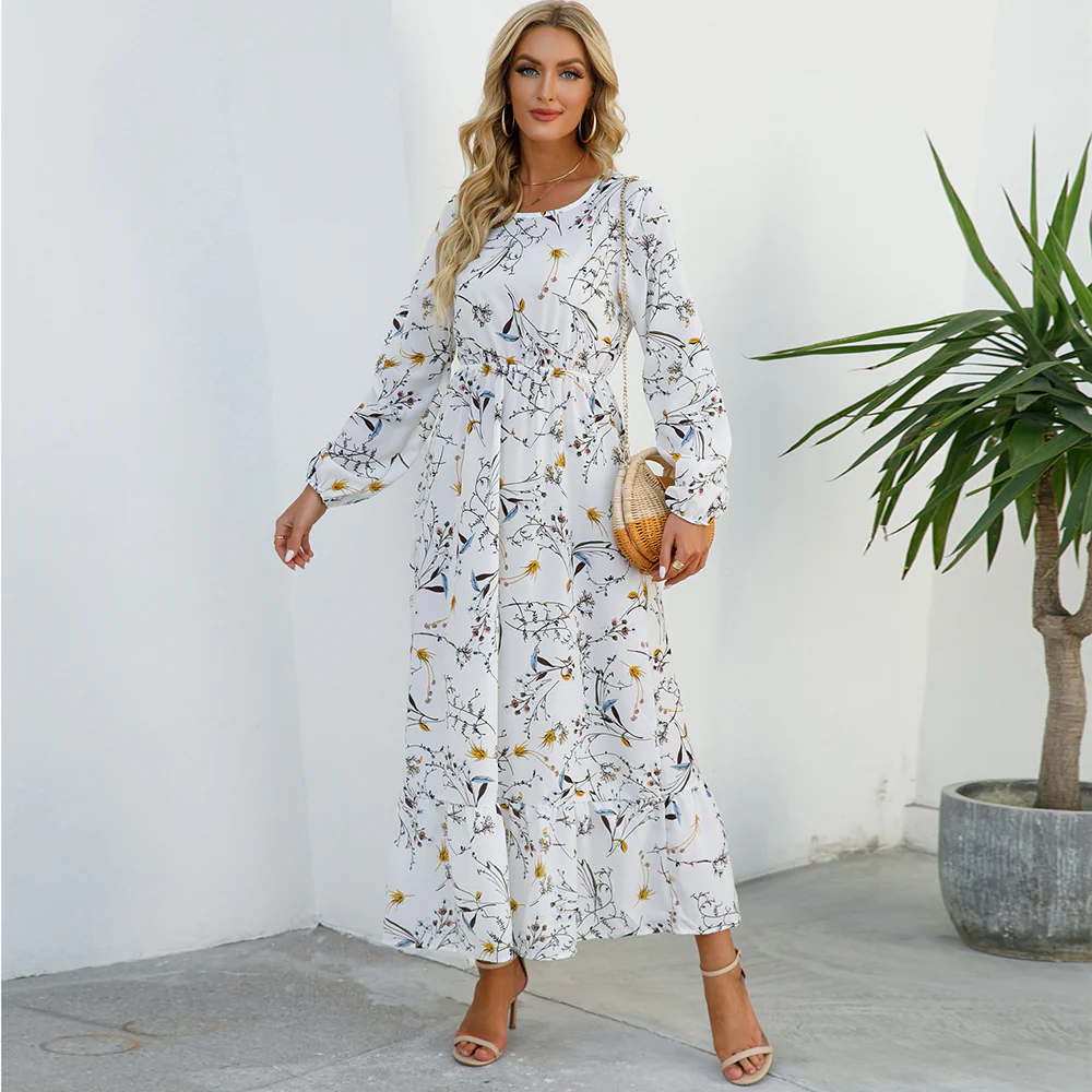 Floral Bohemian Chiffon Maxi Dress - SCFUDI