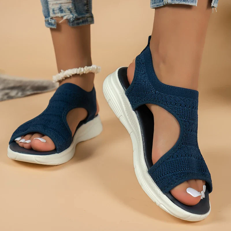 Mesh Platform Wedge Sandals - SCFUDI