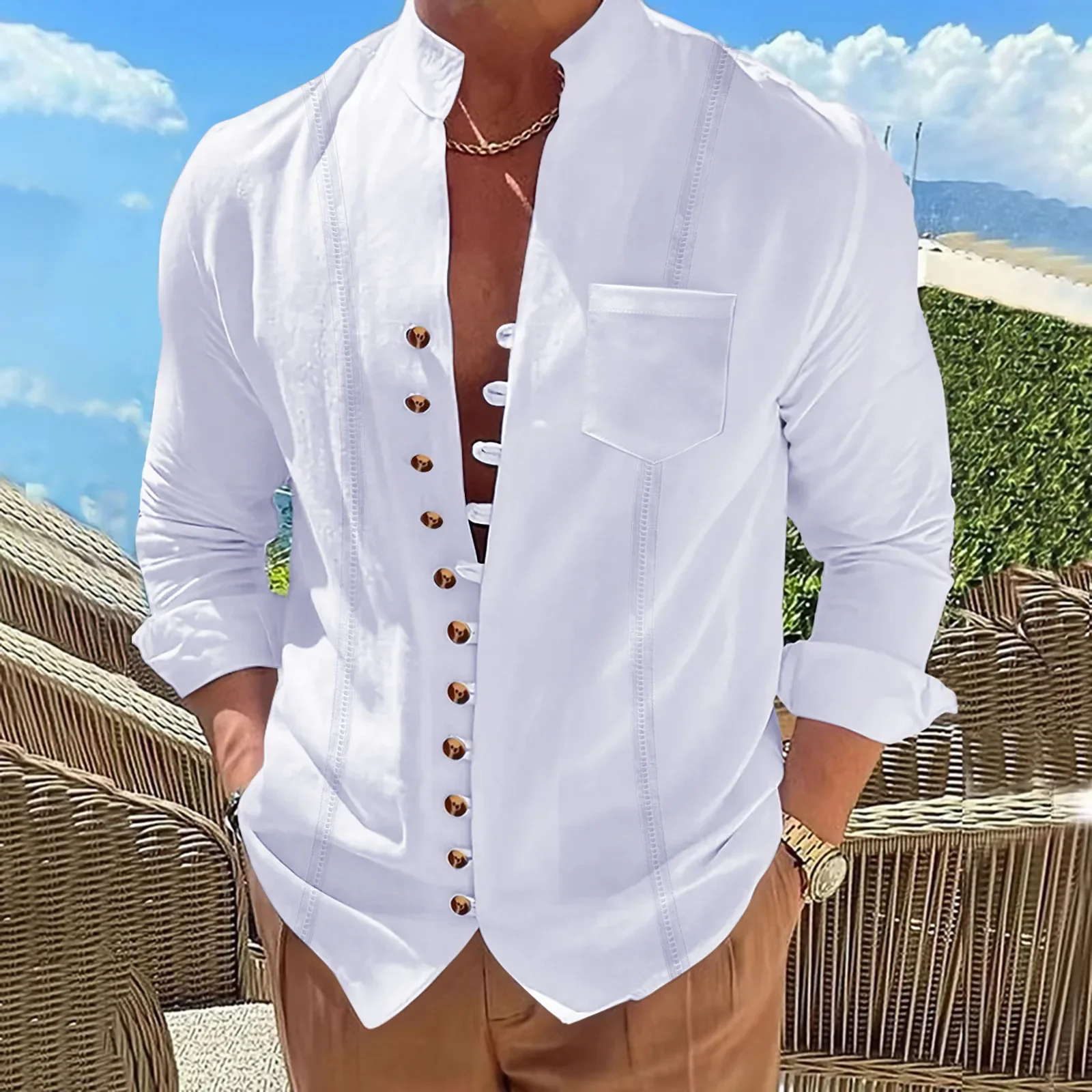 Retro Cotton Linen Shirt - SCFUDI