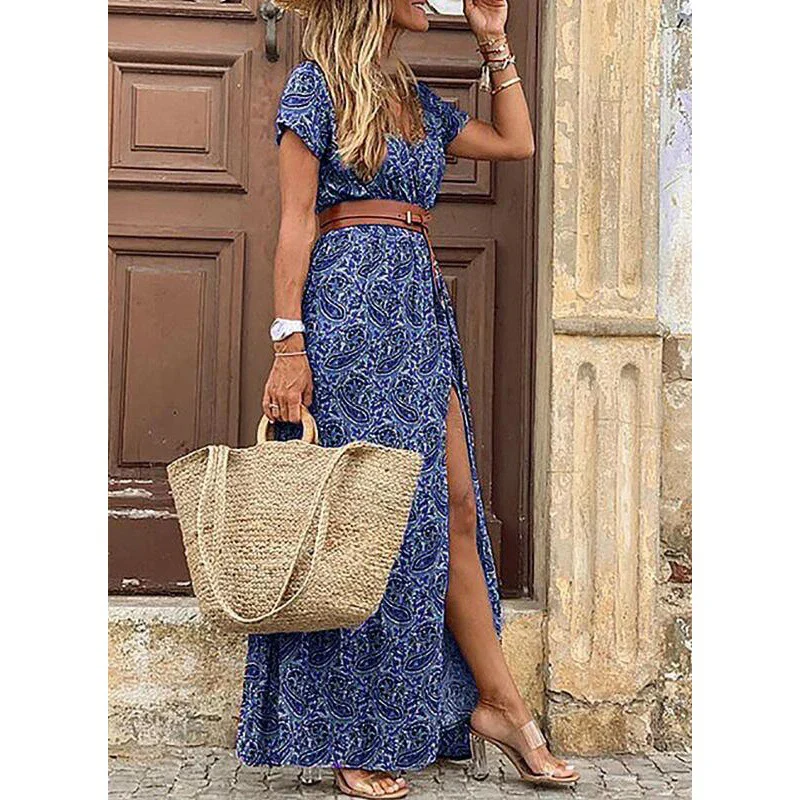 Bohemian Floral Summer Maxi Dress - SCFUDI