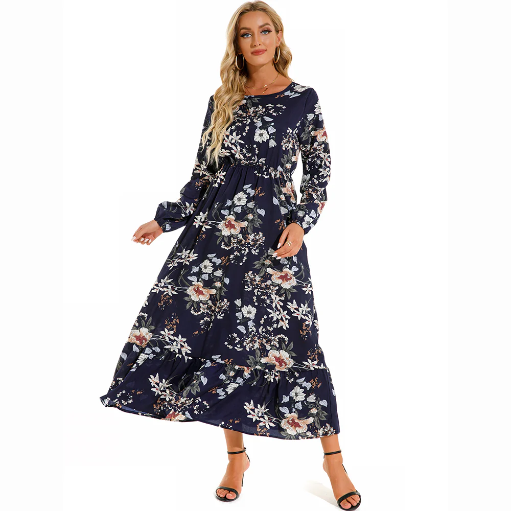 Floral Bohemian Chiffon Maxi Dress - SCFUDI