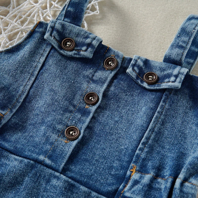 Sleeveless Denim Toddler Dress - SCFUDI
