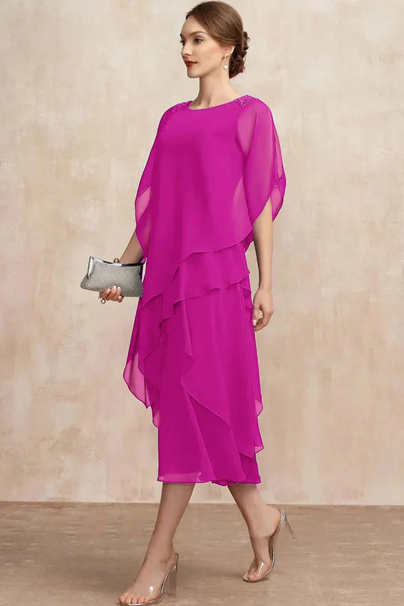 Plus Size Chiffon Dress - SCFUDI