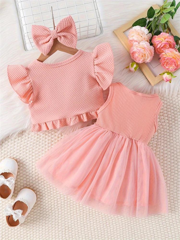 Baby Girl Flower Mesh Dress - SCFUDI
