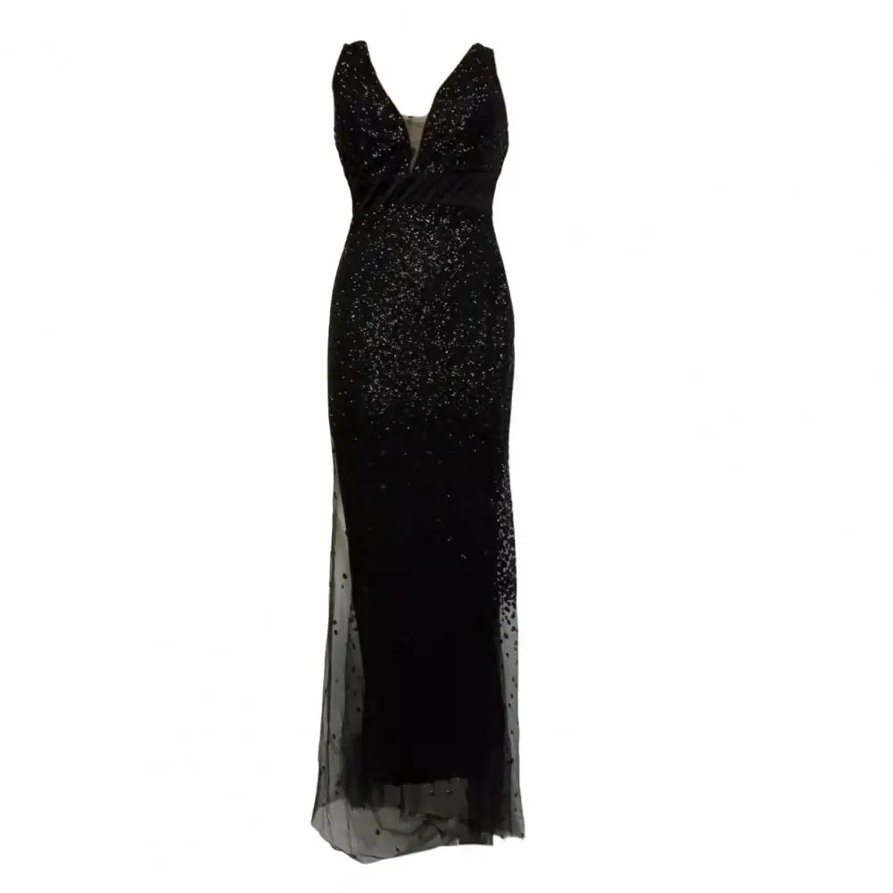 Sequin Mesh Evening Party Dress - SCFUDI