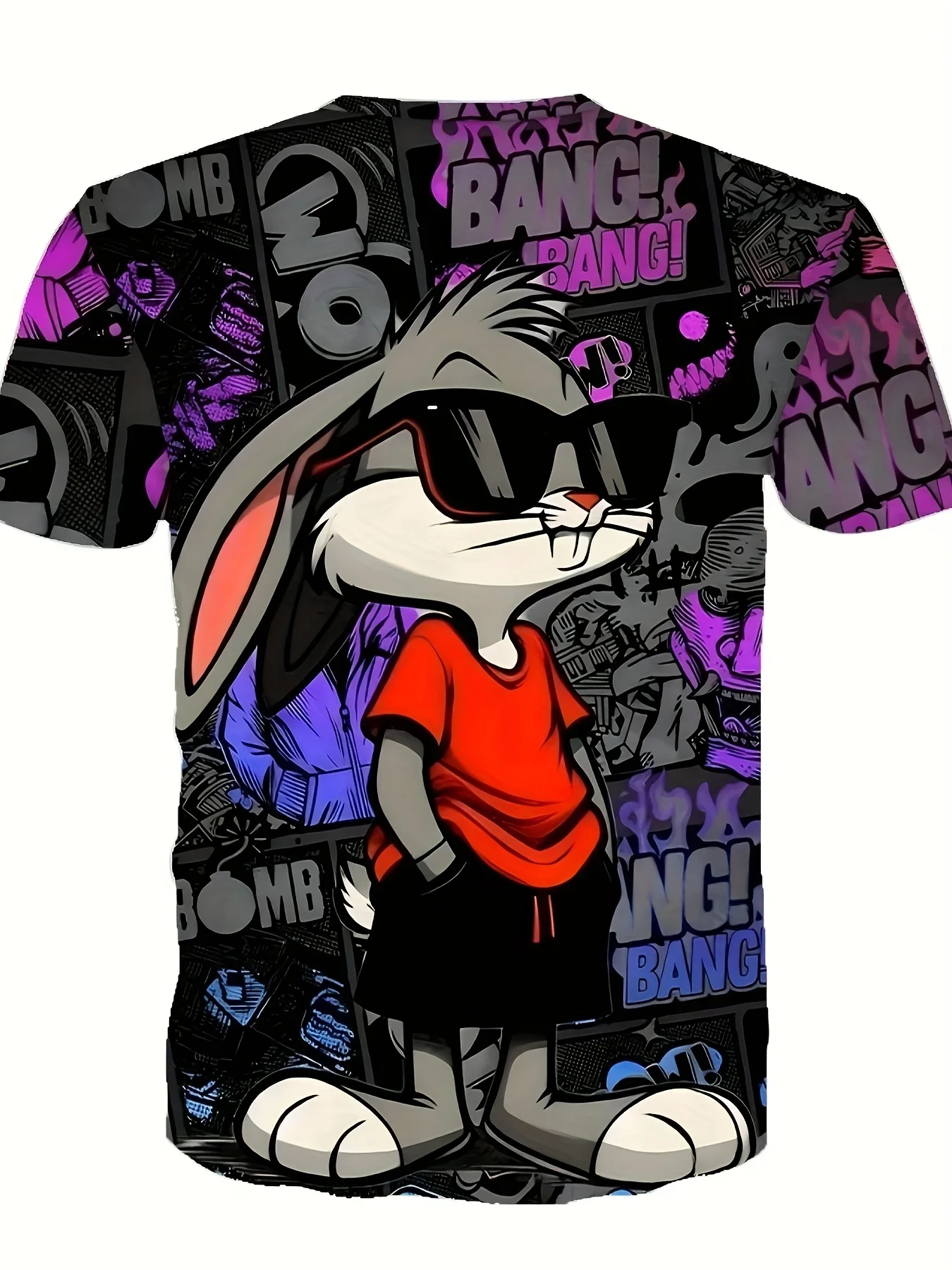 Men’s 3D Rabbit Print T-Shirt – Casual Summer Knit Top - SCFUDI
