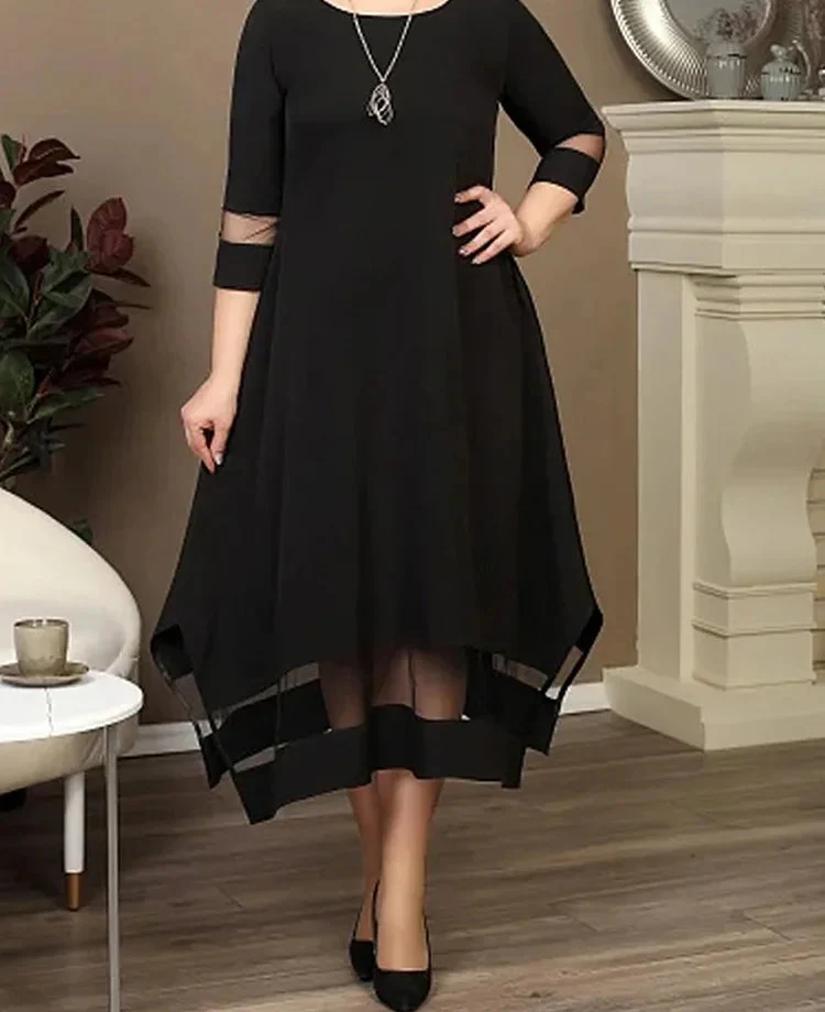 Elegant Plus Size A-Line Dress - SCFUDI