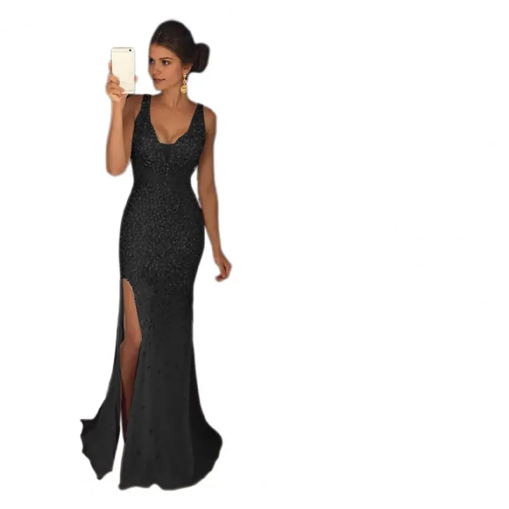 Sequin Mesh Evening Party Dress - SCFUDI