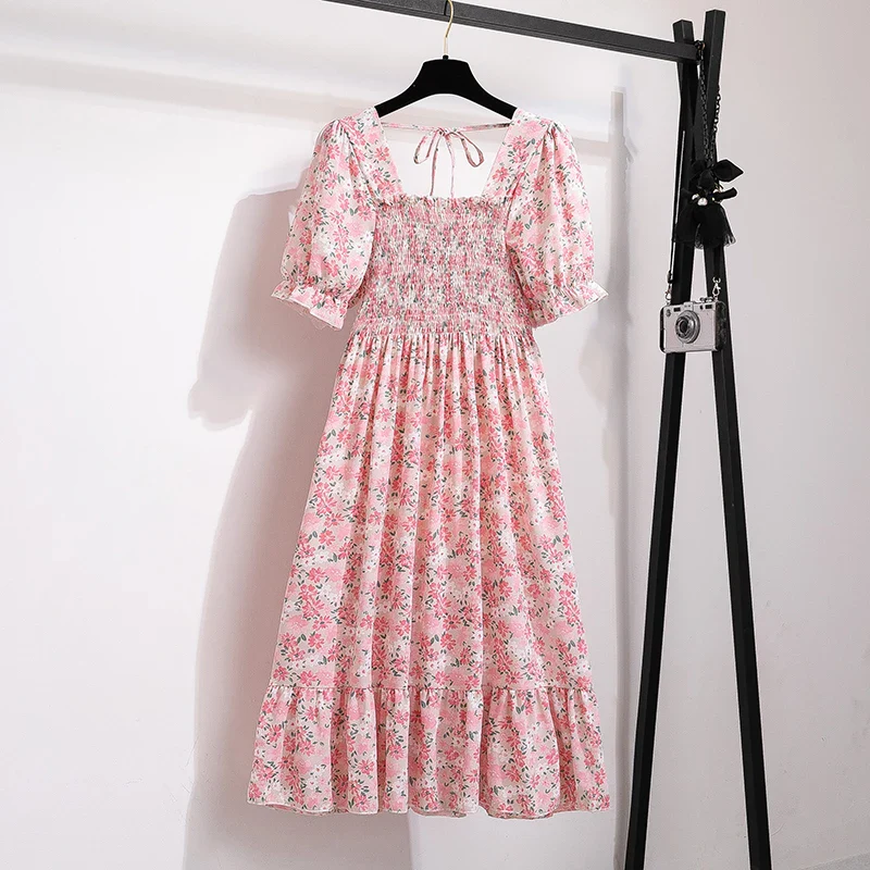 Summer Pleated Chiffon Dress - SCFUDI