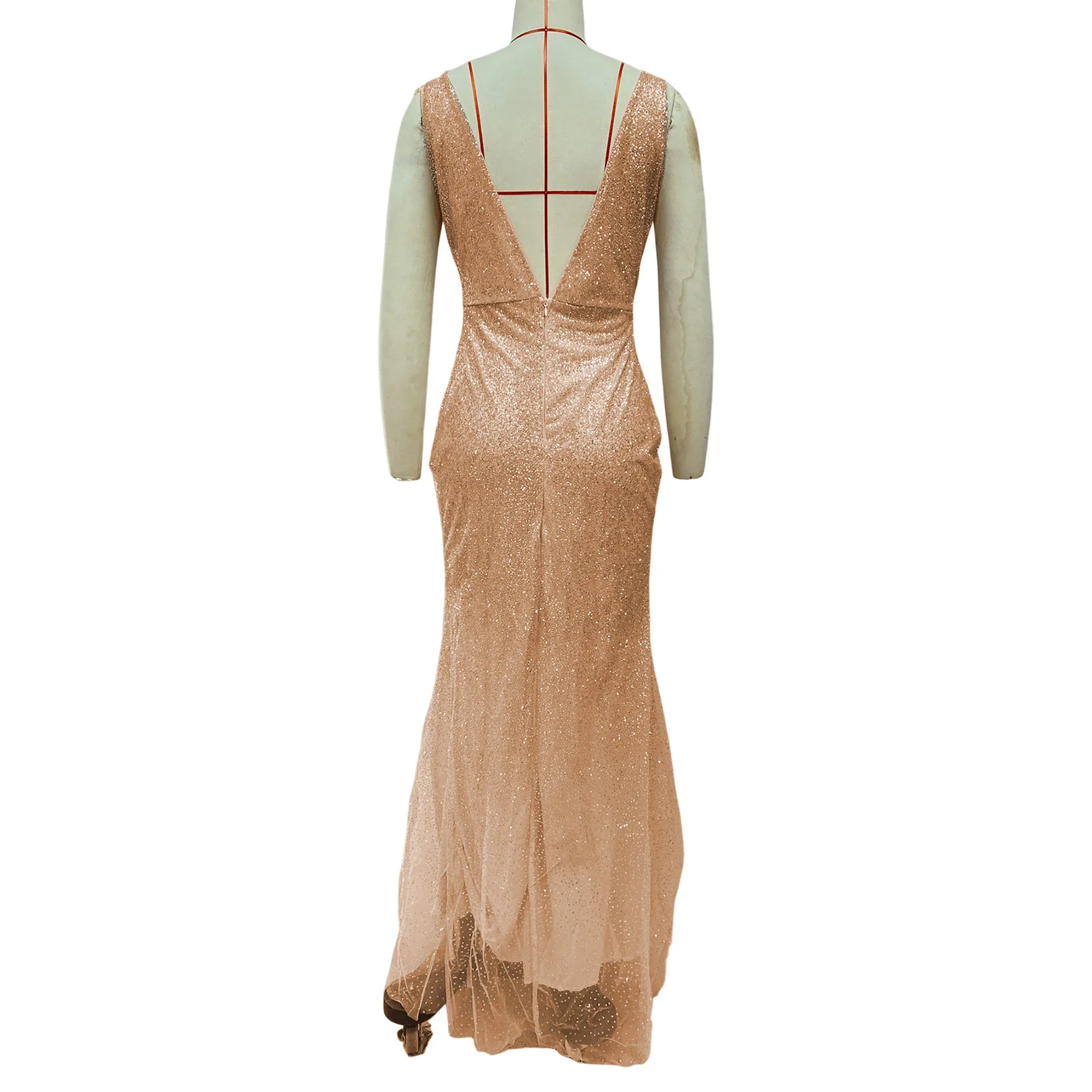 Sequin Mesh Evening Party Dress - SCFUDI