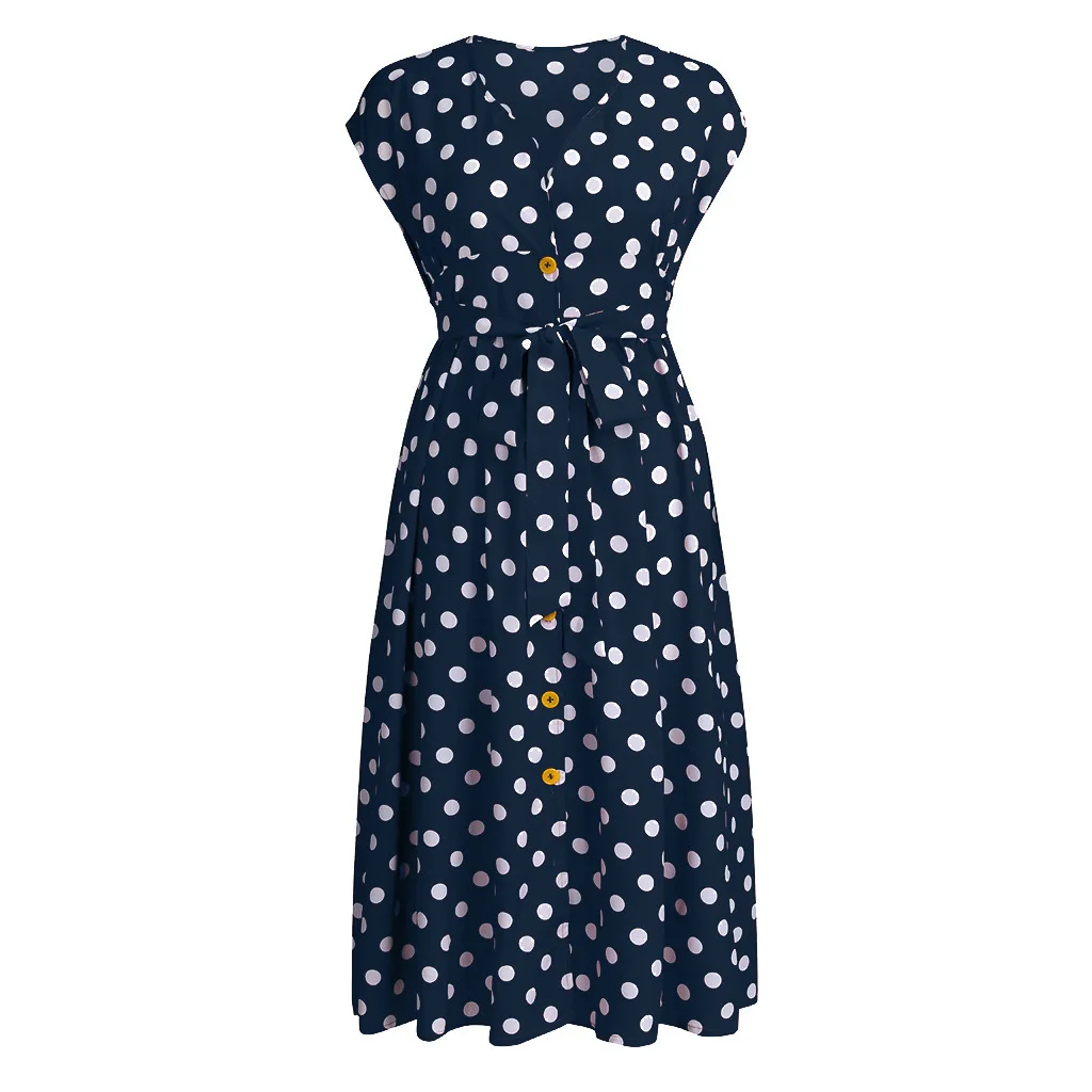 Plus Size Polka Dot Summer Dress - SCFUDI
