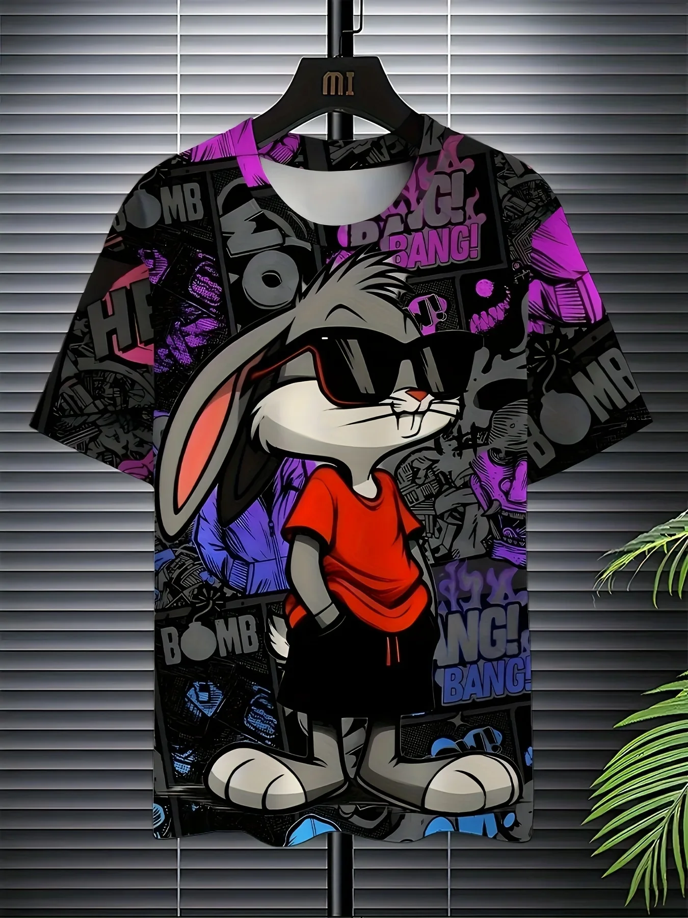 Men’s 3D Rabbit Print T-Shirt – Casual Summer Knit Top - SCFUDI
