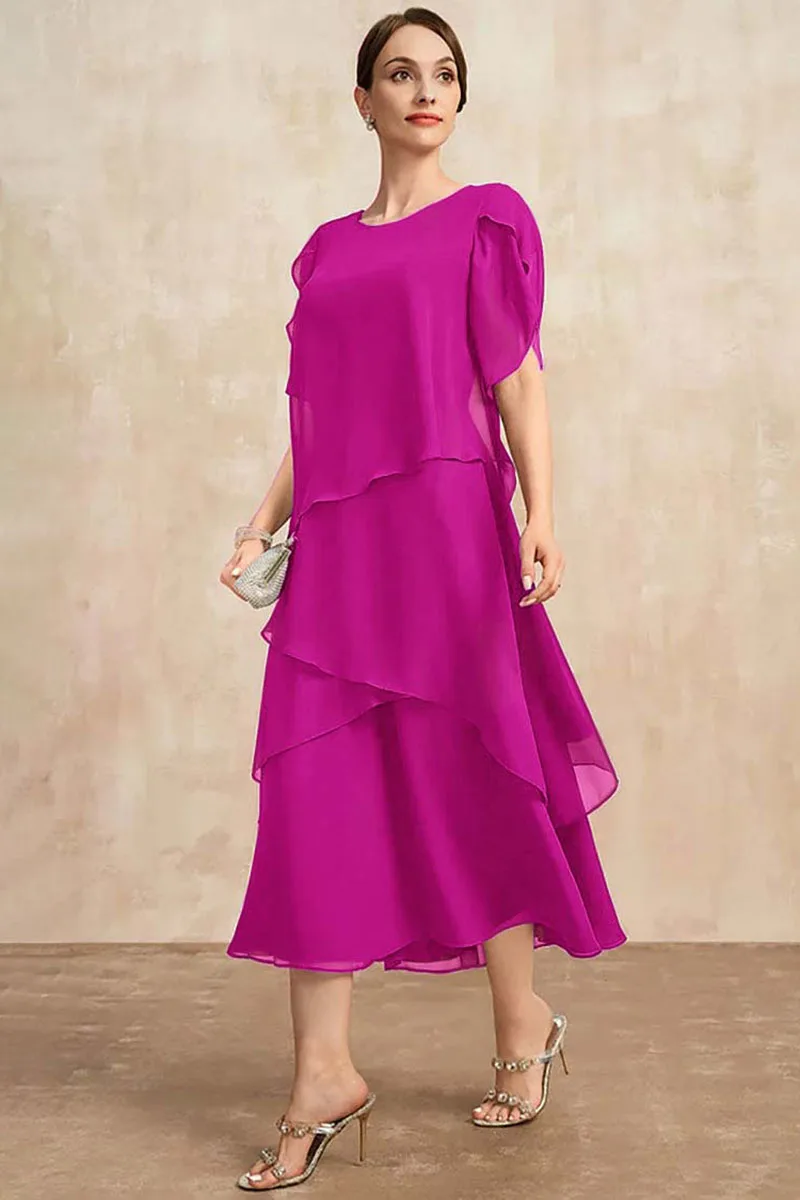 Plus Size Chiffon Dress - SCFUDI