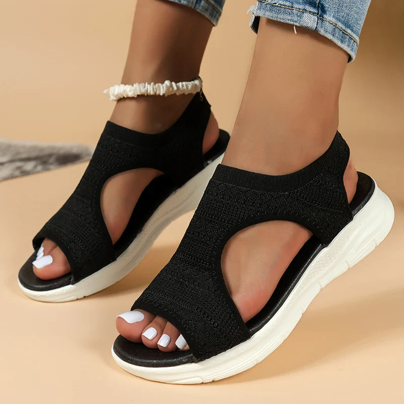 Mesh Platform Wedge Sandals - SCFUDI