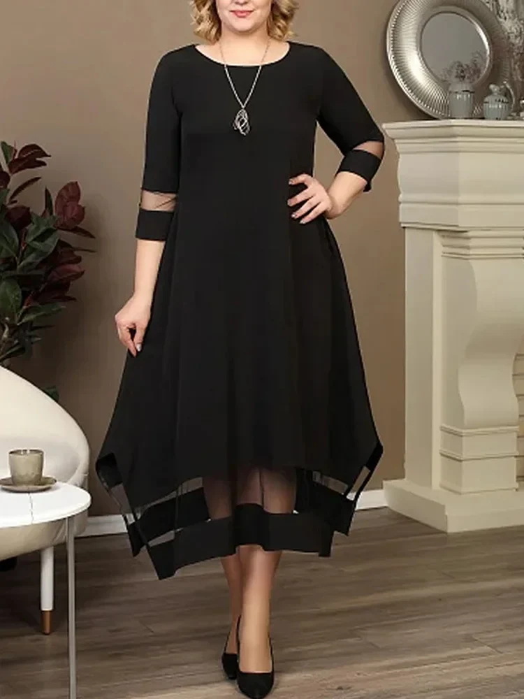 Elegant Plus Size A-Line Dress - SCFUDI