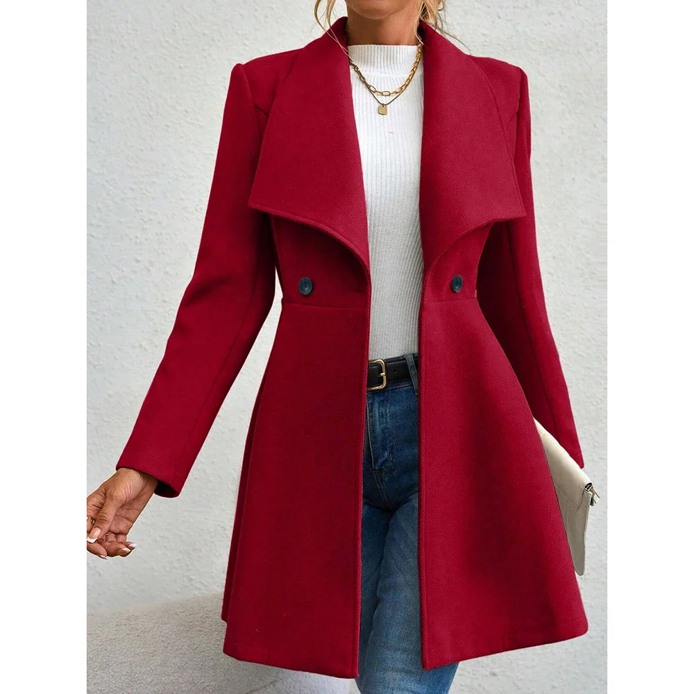 Women's Winter Lapel Button-Up Coat - SCFUDI
