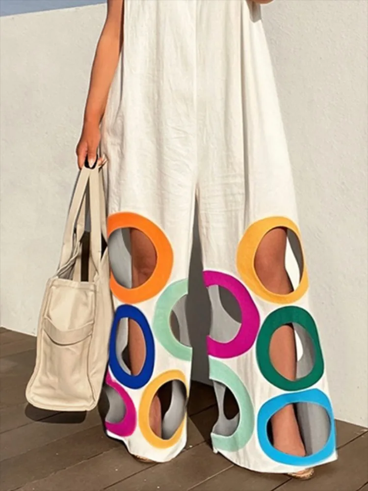 Women Rainbow Wide Jumpsuits - SCFUDI