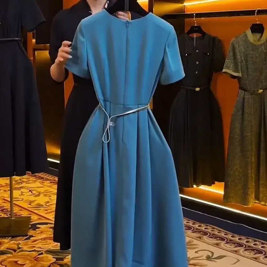 Elegant Blue Long Dress - SCFUDI