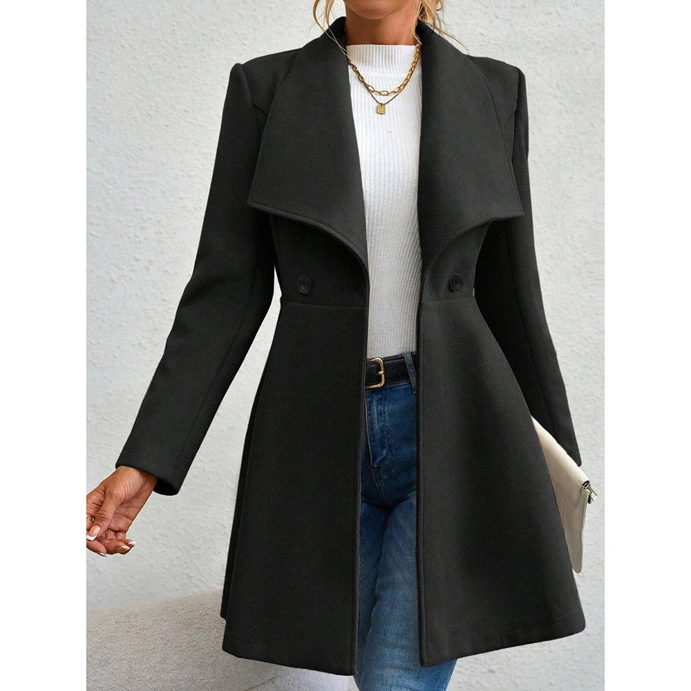 Women's Winter Lapel Button-Up Coat - SCFUDI